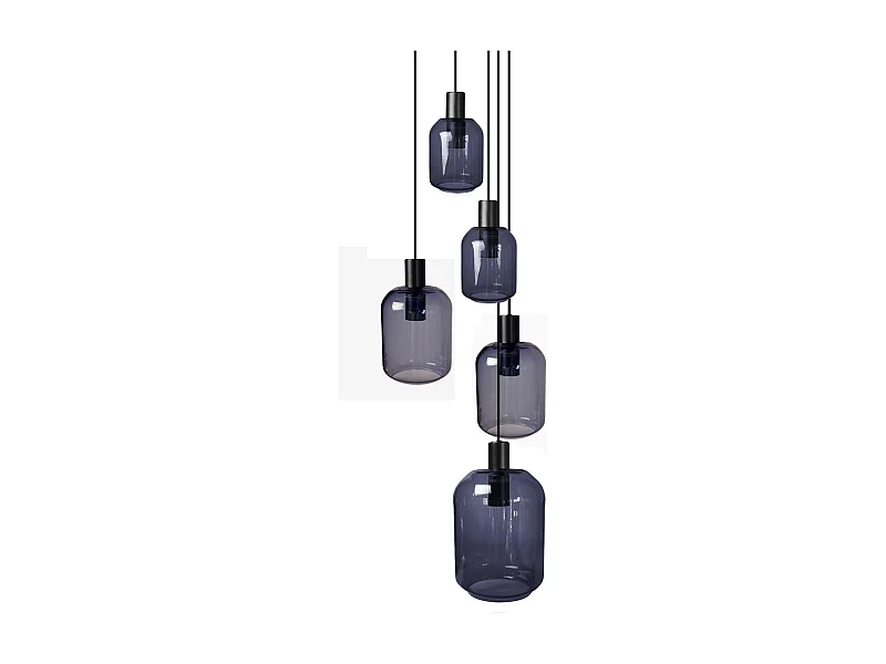 Suspensão TOSEL  SVALBARD SMB vidro conjunto roxo D60 x  H100  cm
