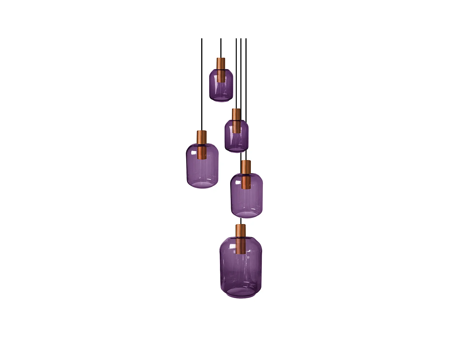 Lustre TOSEL ,métal,Violet , H 100xD60x P 60cm