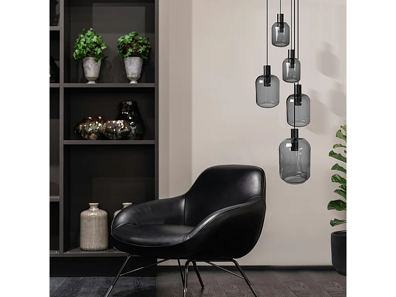 Suspensão TOSEL  SVALBARD SMB vidro conjunto âmbar D60 x  H100  cm