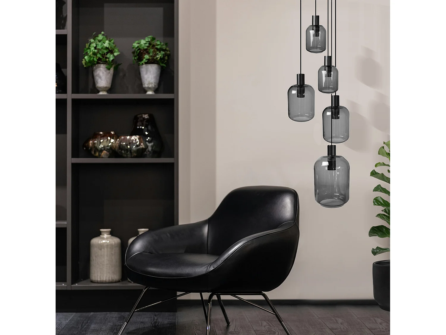 Suspensão TOSEL  SVALBARD SMB vidro conjunto âmbar D60 x  H100  cm