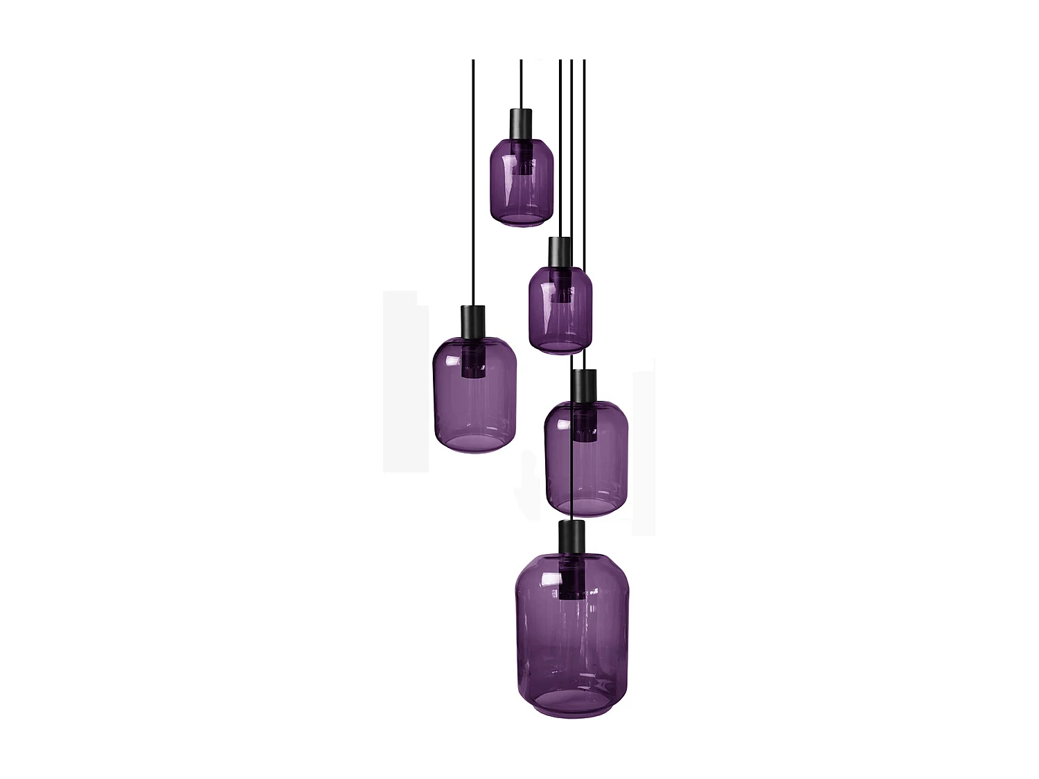 Suspensão TOSEL  SVALBARD SMB vidro conjunto colori D60 x  H100  cm