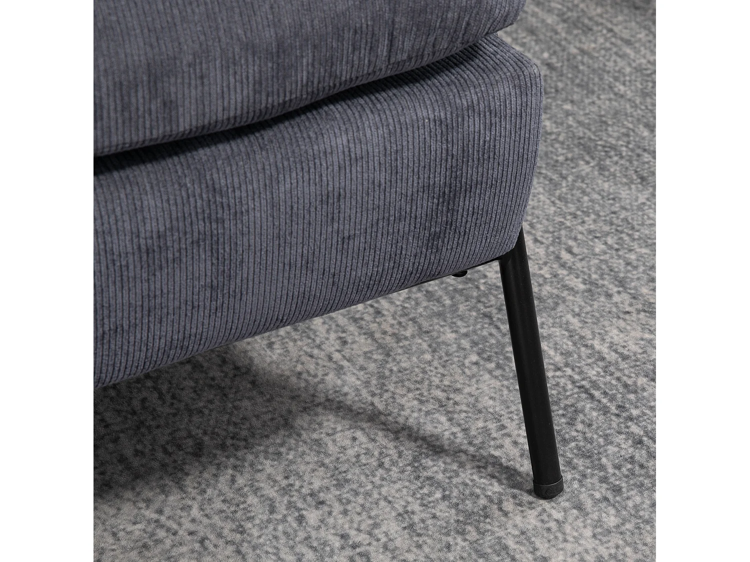 Sillón con reposapiés gris 68x91.5x88 cm HOMCOM