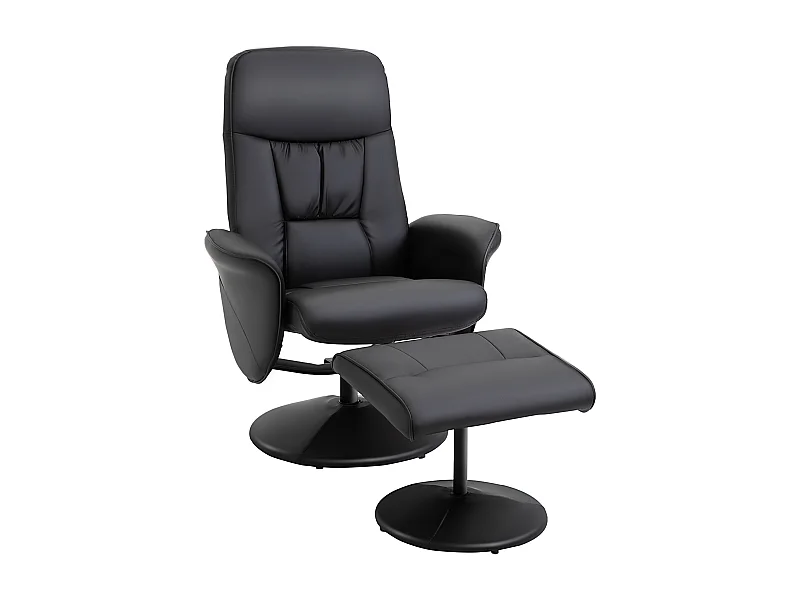 Sillón reclinable otomana negro 81x81x105 cm HOMCOM