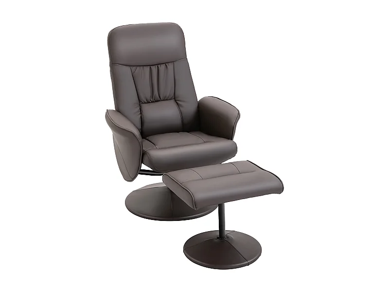 Sillón reclinable otomana marrón 81x81x105 cm HOMCOM