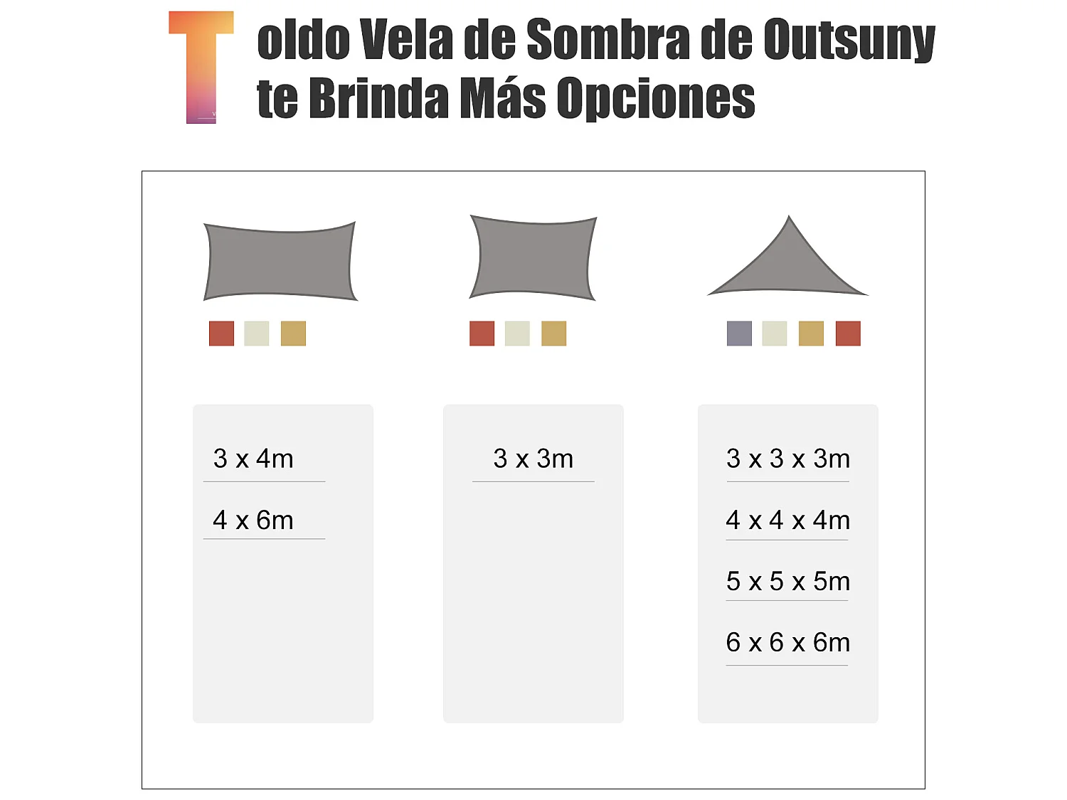 Toldo de vela rectangular arena 300x400 cm Outsunny