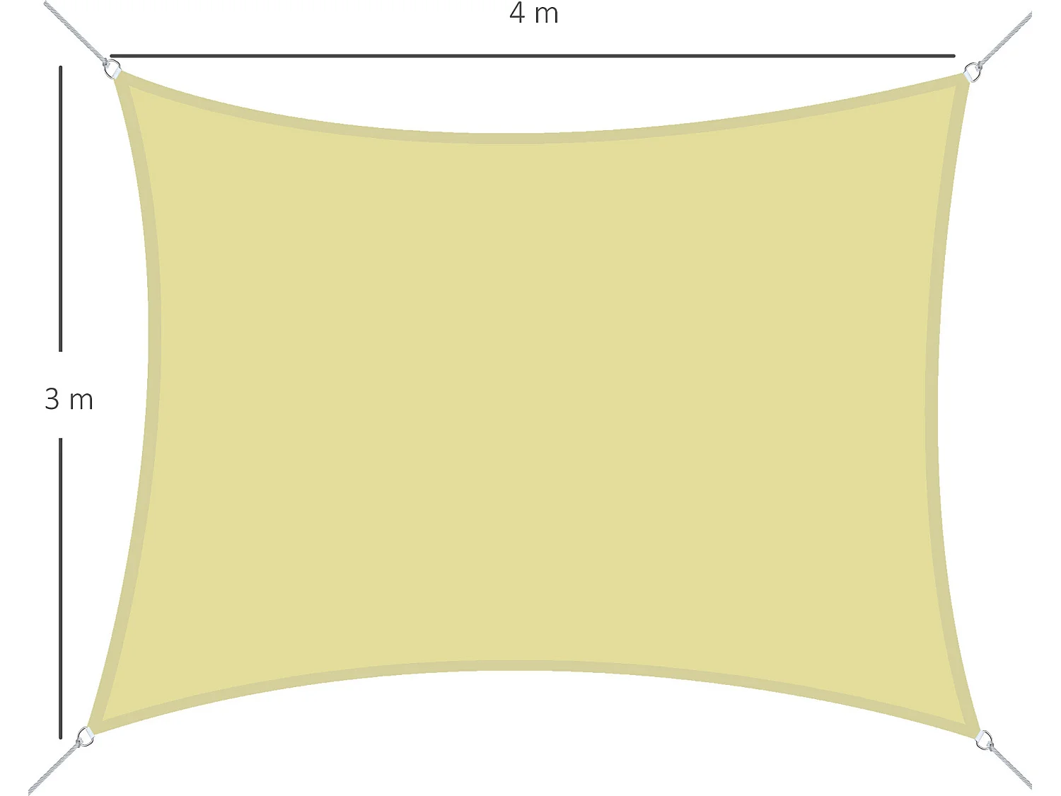 Toldo de vela rectangular arena 300x400 cm Outsunny