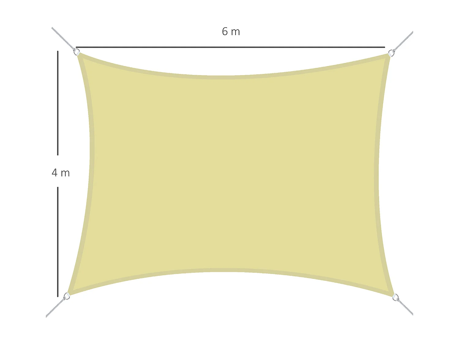 Toldo de vela rectangular arena 400x600 cm Outsunny