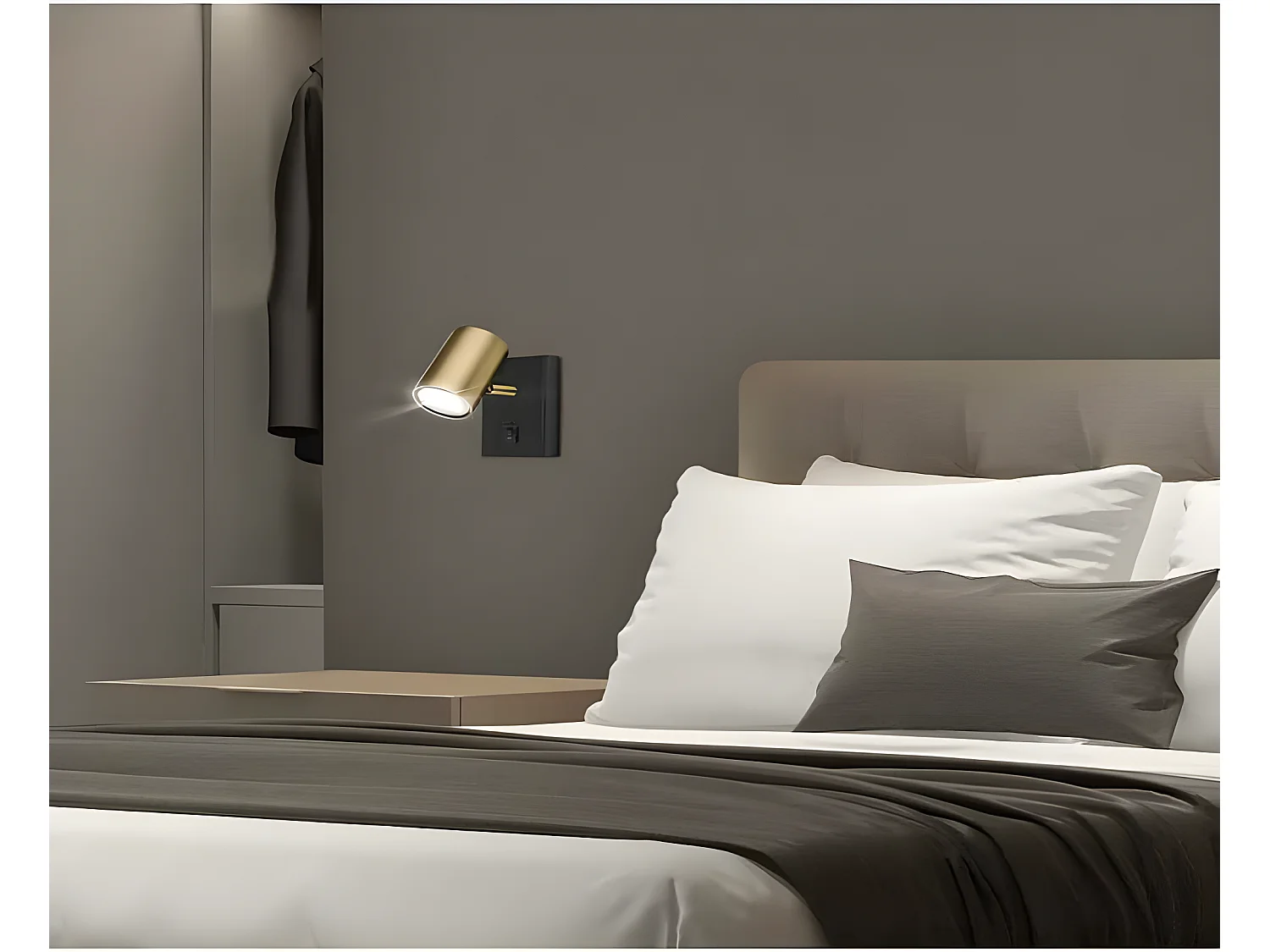 Applique murale de 1 projecteur modèle PAROS noir ALEMAR