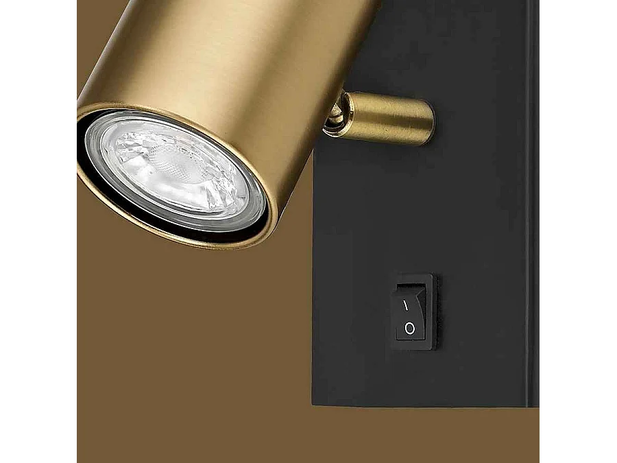 Applique murale de 1 projecteur modèle PAROS noir ALEMAR