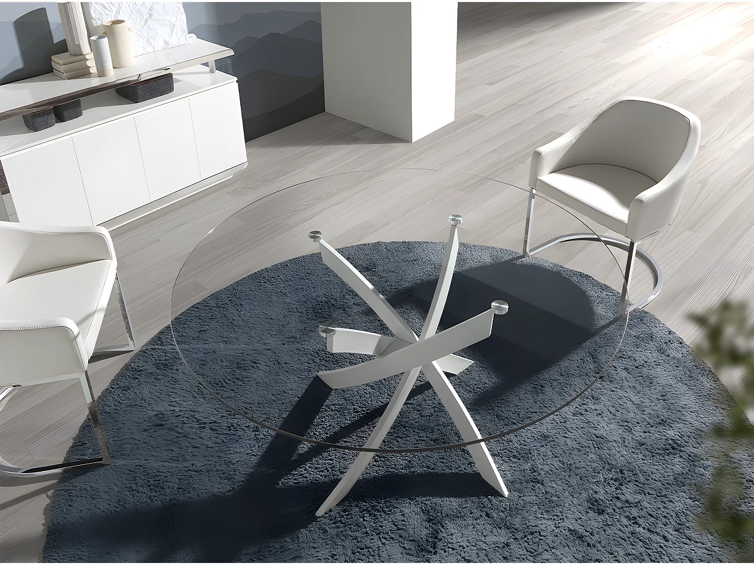 Table à manger ronde en verre 1138 ANGEL CERDA