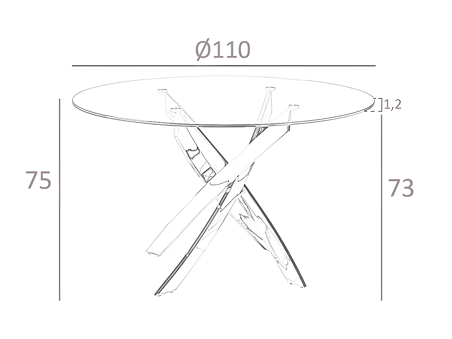 Table à manger ronde en verre 1138 ANGEL CERDA