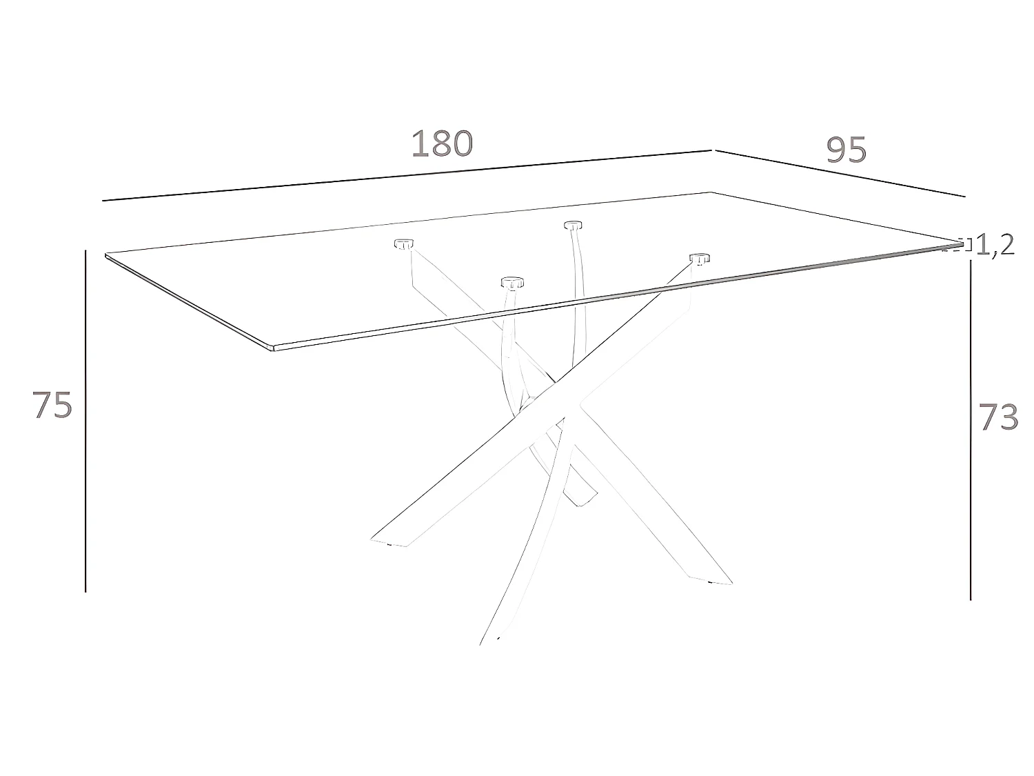 Table de salle à manger rectangulaire en verre 1138 ANGEL CERDA