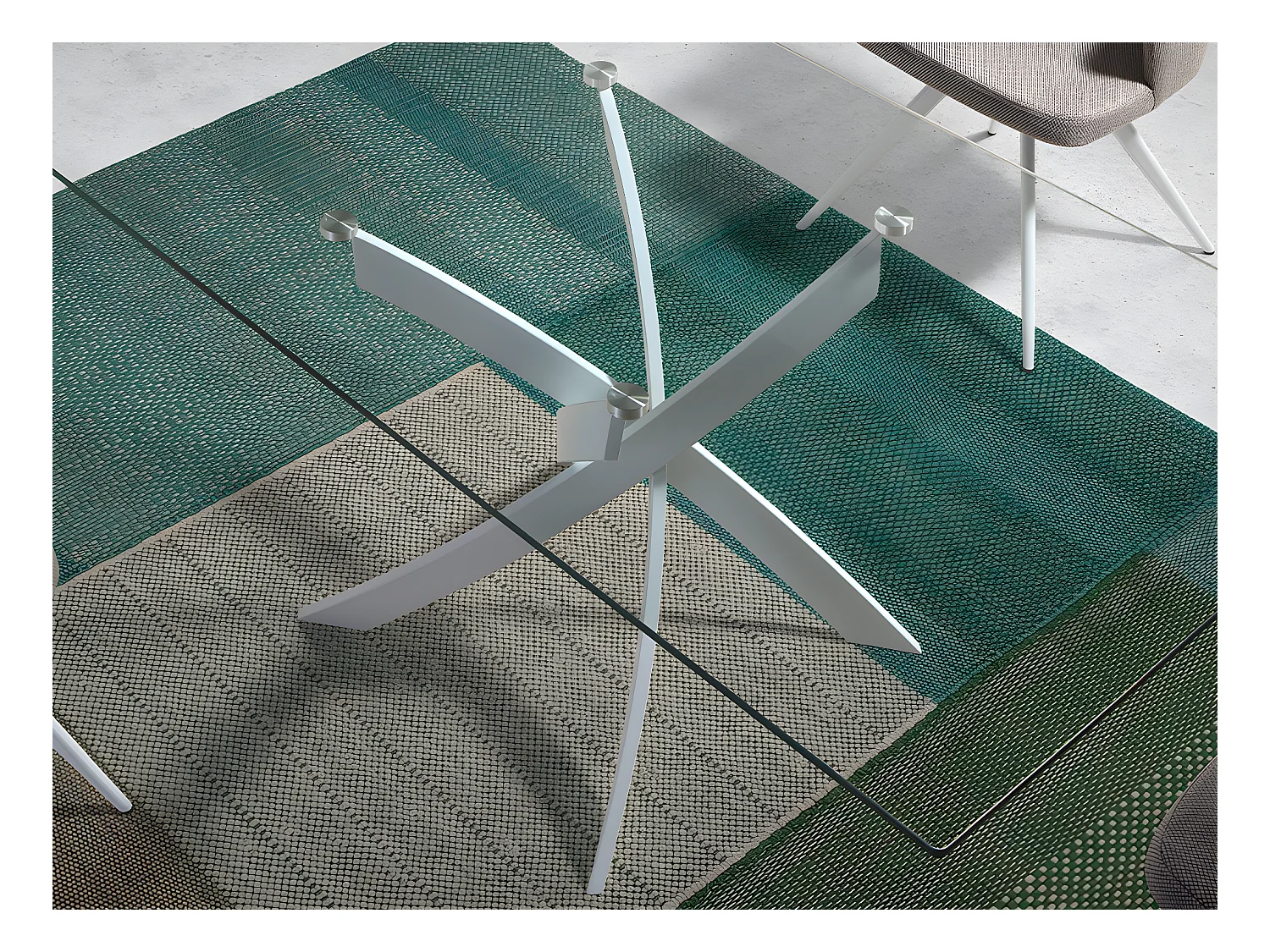 Tavolo da pranzo rettangolare in vetro 1138 ANGEL CERDA