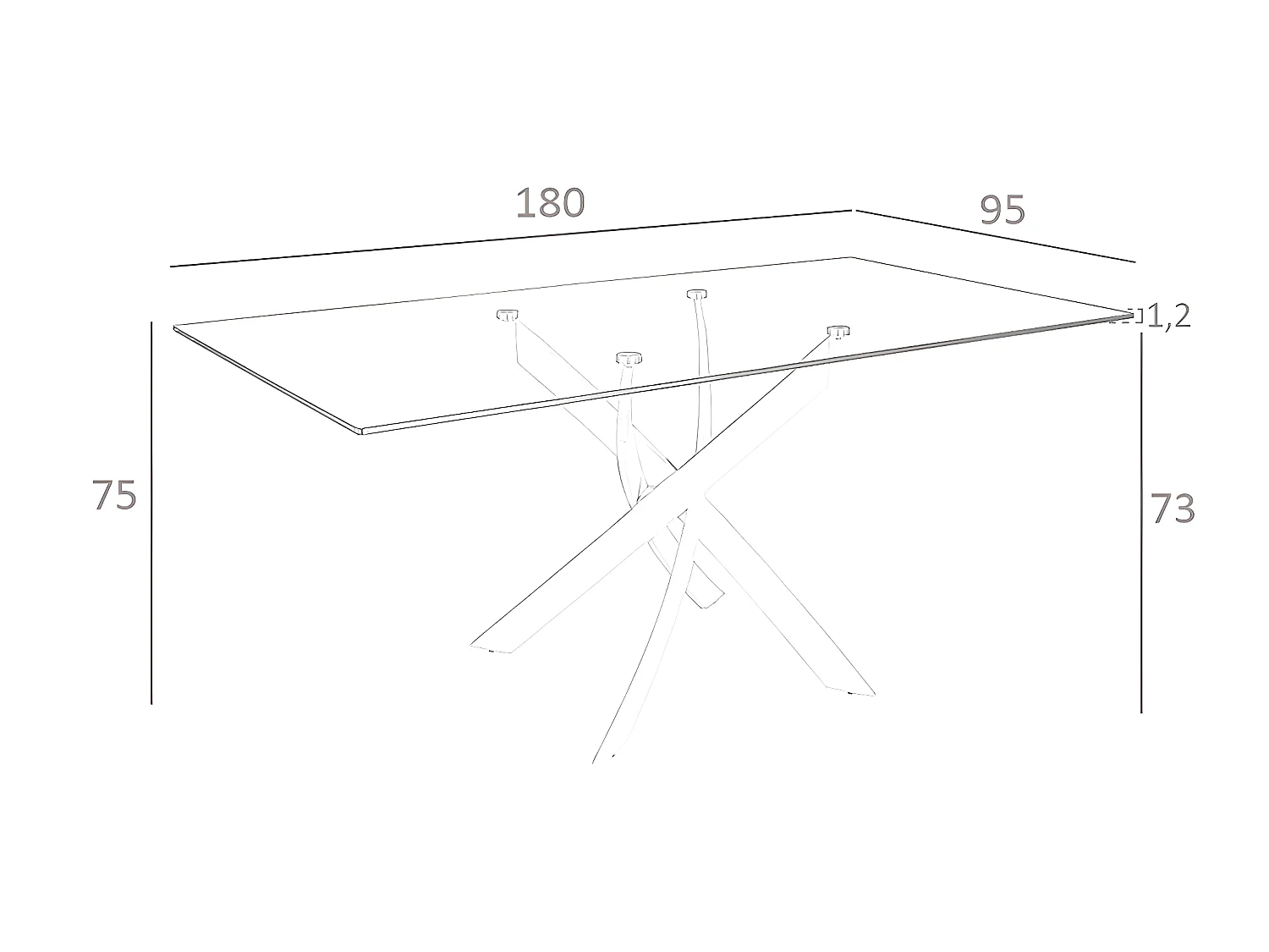 Tavolo da pranzo rettangolare in vetro 1138 ANGEL CERDA