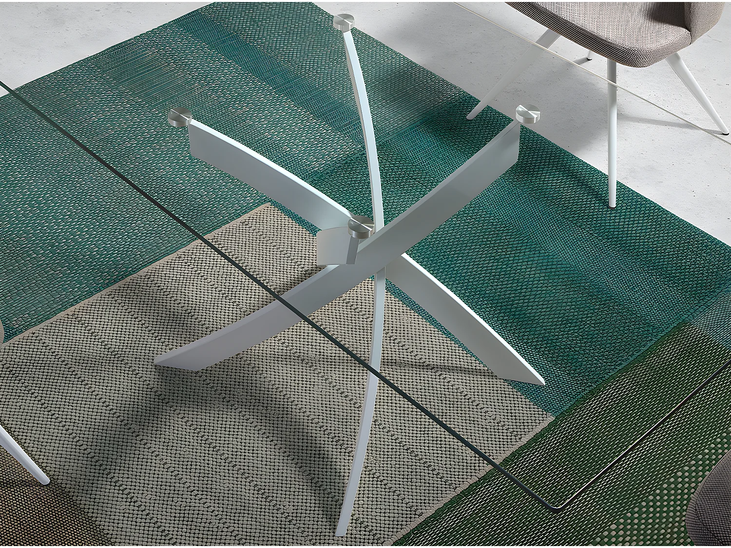 Table de salle à manger rectangulaire en verre 1138 ANGEL CERDA