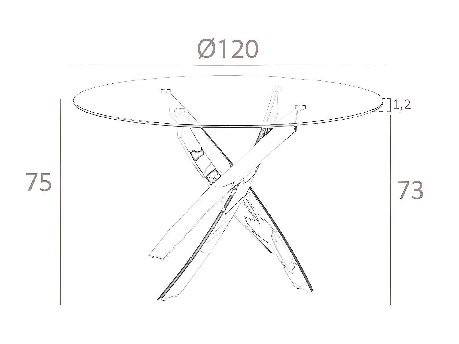 Tavolo da pranzo rotondo in vetro 1138 ANGEL CERDA