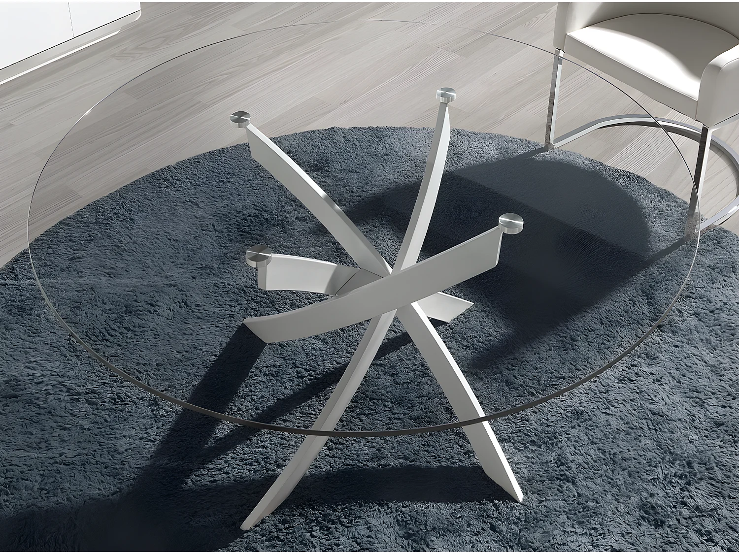 Tavolo da pranzo rotondo in vetro 1138 ANGEL CERDA