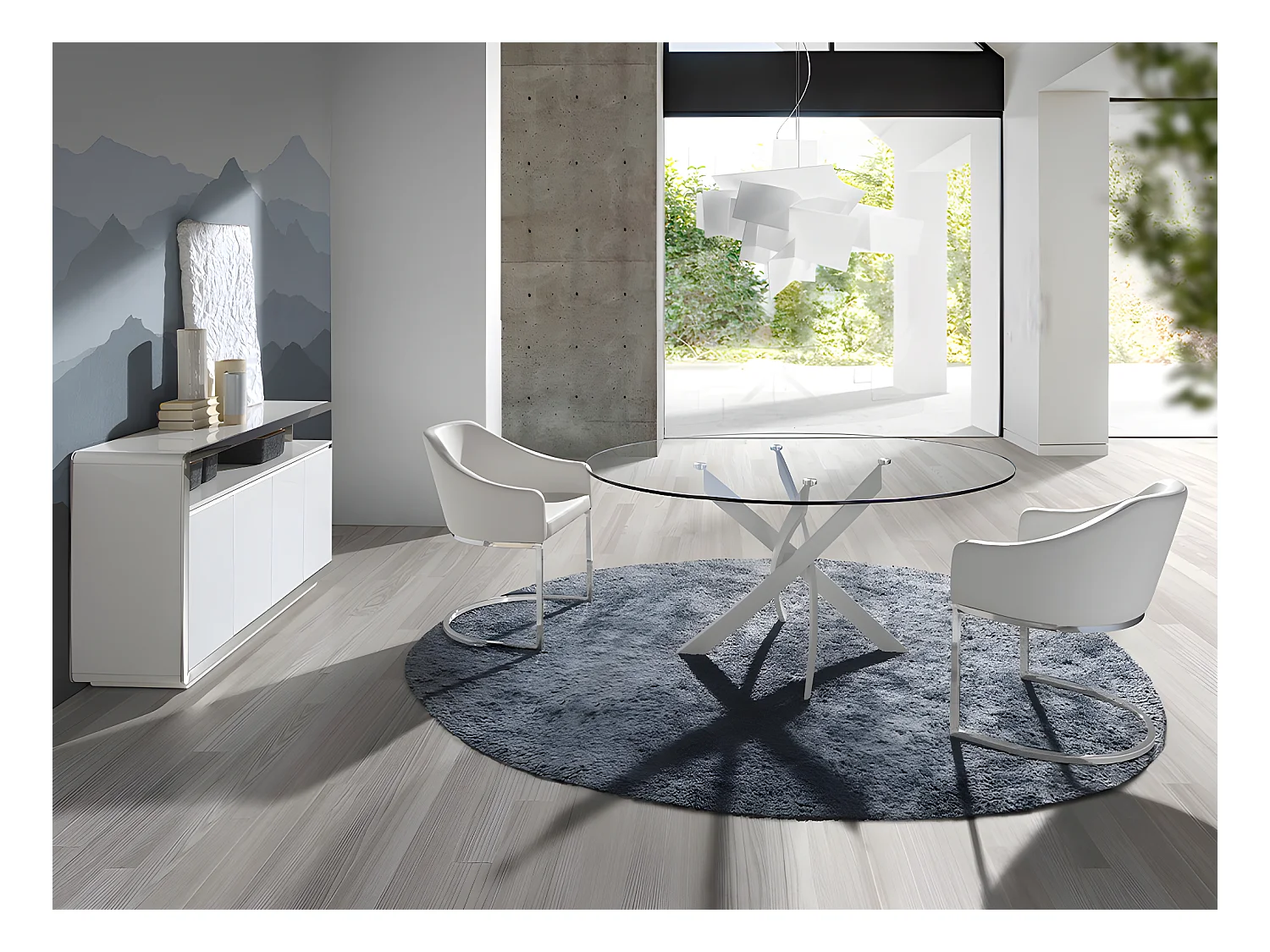 Ronde glazen eettafel 1138 ANGEL CERDA
