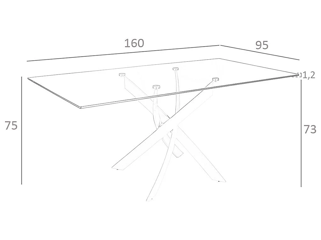 Table de salle à manger rectangulaire en verre 1138 ANGEL CERDA