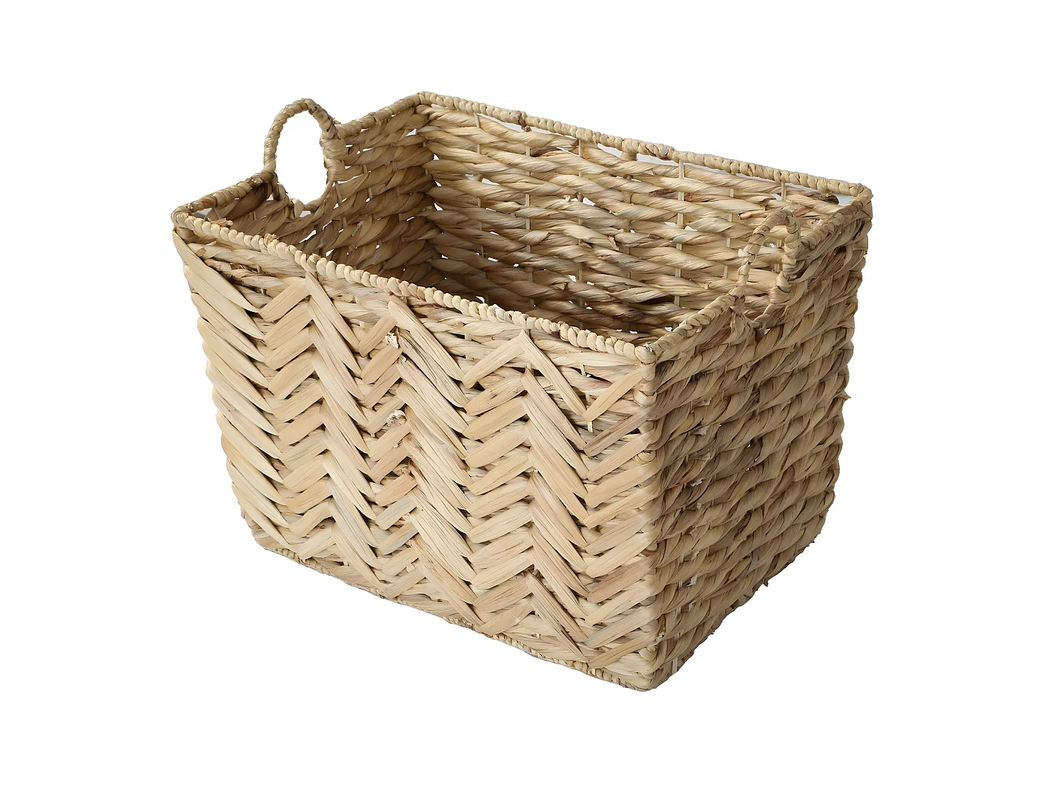 Panier haut en jacinthe d'eau grand modèle - L52xH37 cm