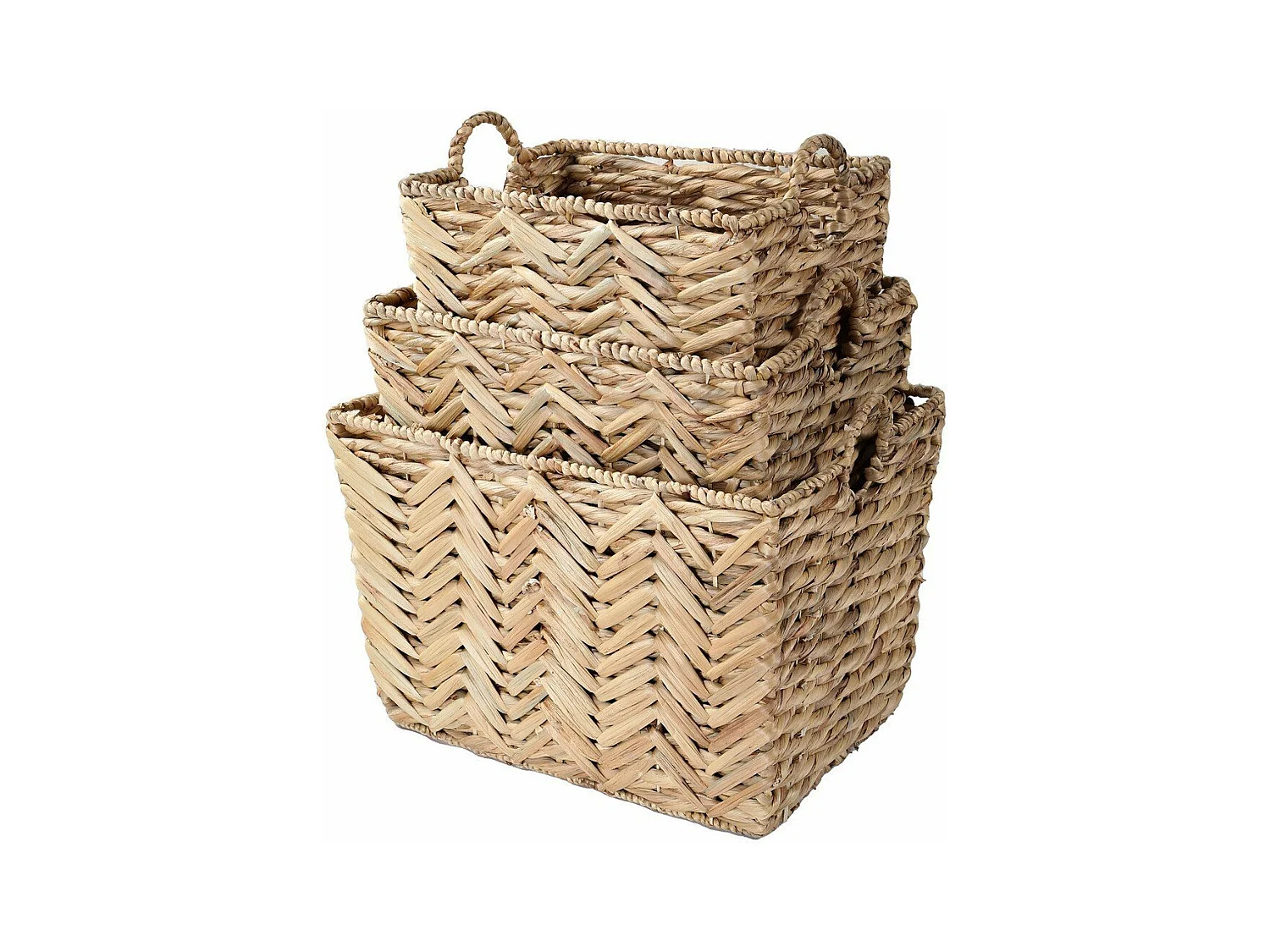 Panier haut en jacinthe d'eau grand modèle - L52xH37 cm