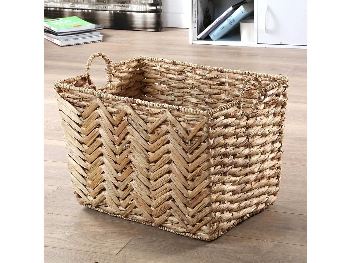 Cesta alta em junco de água grande modelo - L52xA37 cm