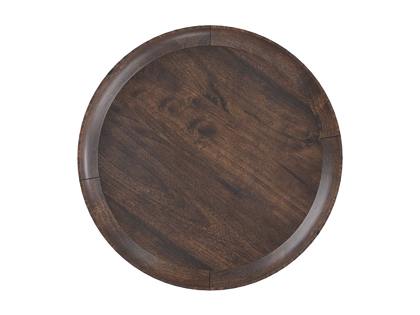 Table d'appoint ronde en bois de manguier foncé D40 cm - Palak