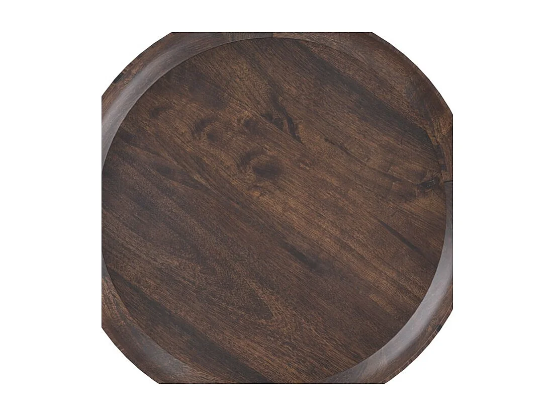 Table d'appoint ronde en bois de manguier foncé D40 cm - Palak