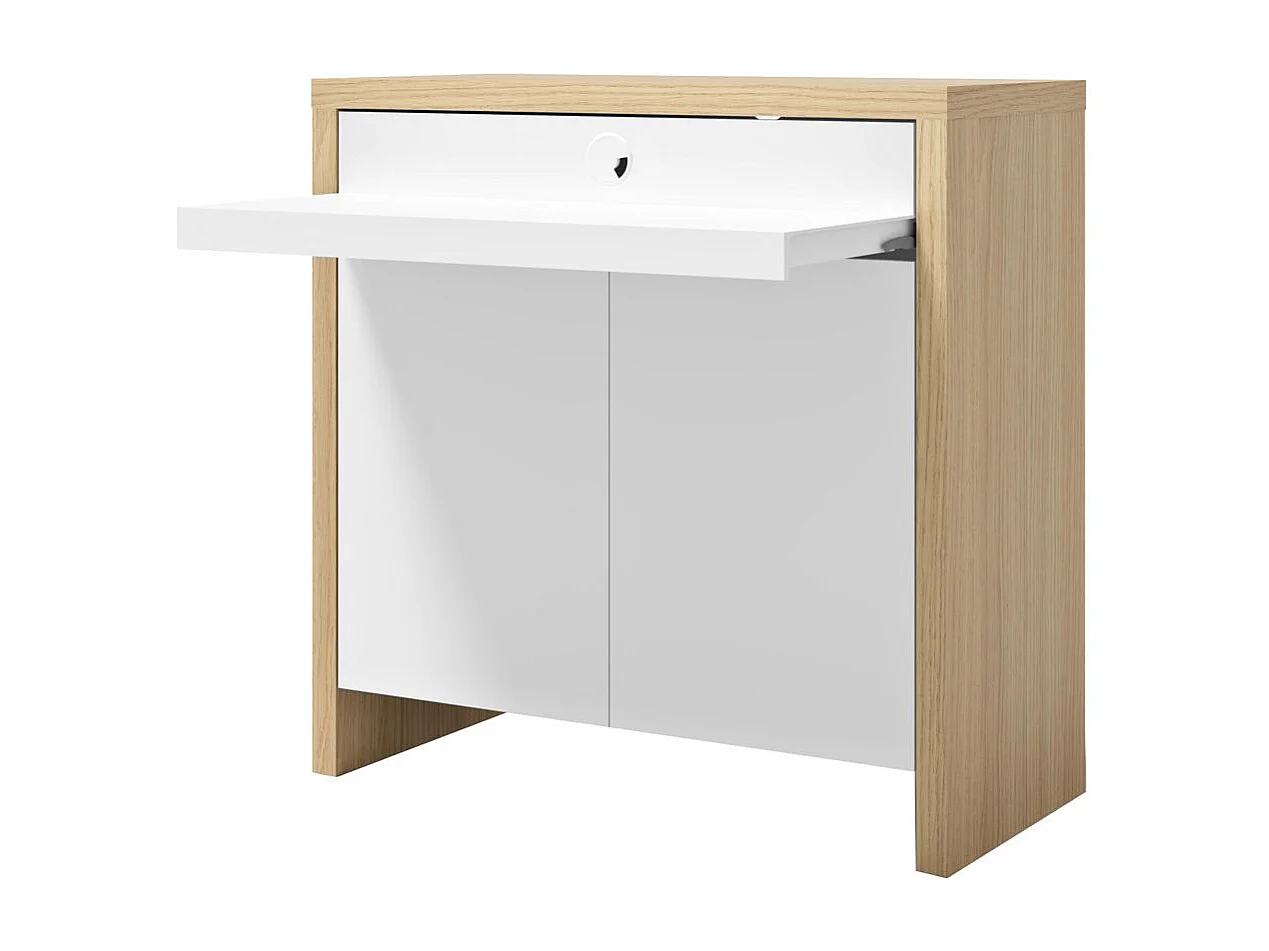 Bureau OLIVAL chêne clair et blanc