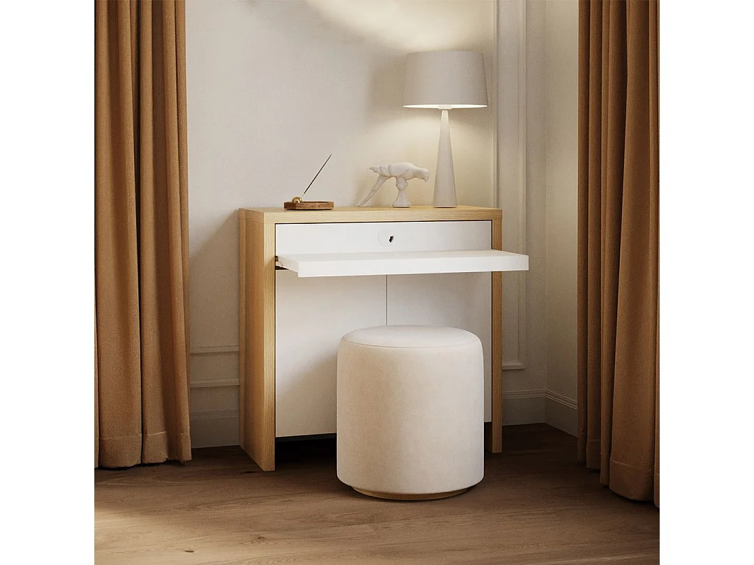 Bureau OLIVAL chêne clair et blanc