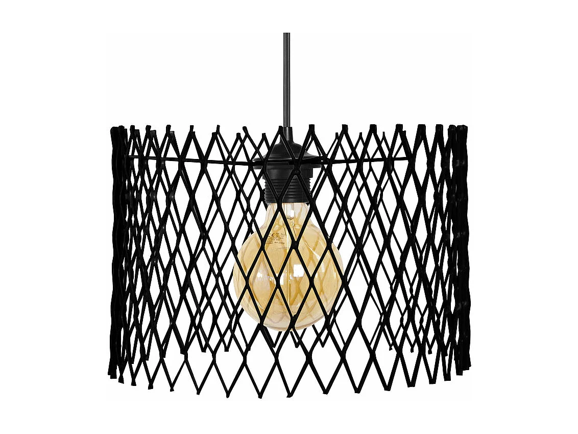 Suspensão TOSEL  ASTER metal cilindro preto D30 x  H80  cm