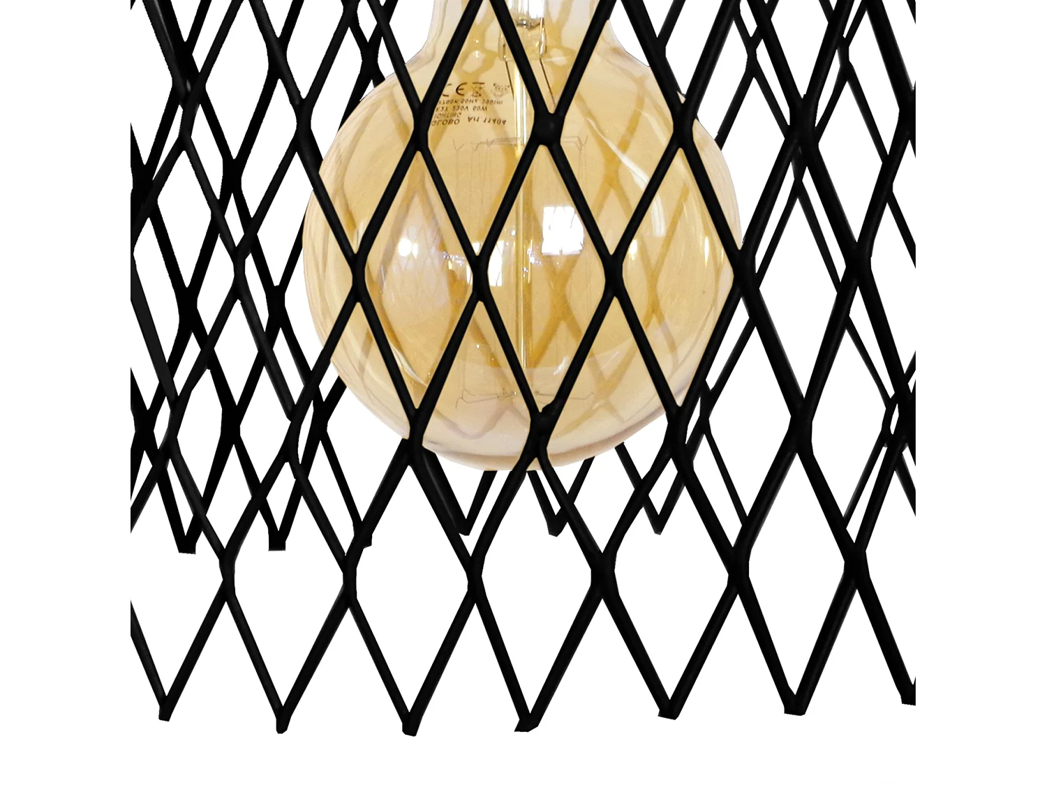 Suspensão TOSEL  ASTER metal cilindro preto D30 x  H80  cm