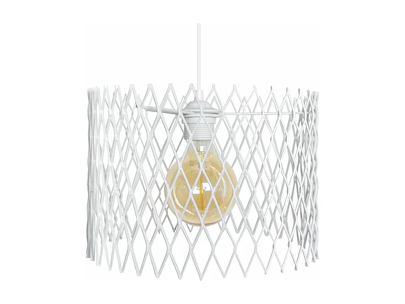 Suspensão TOSEL  ASTER metal cilindro marfim D30 x  H80  cm