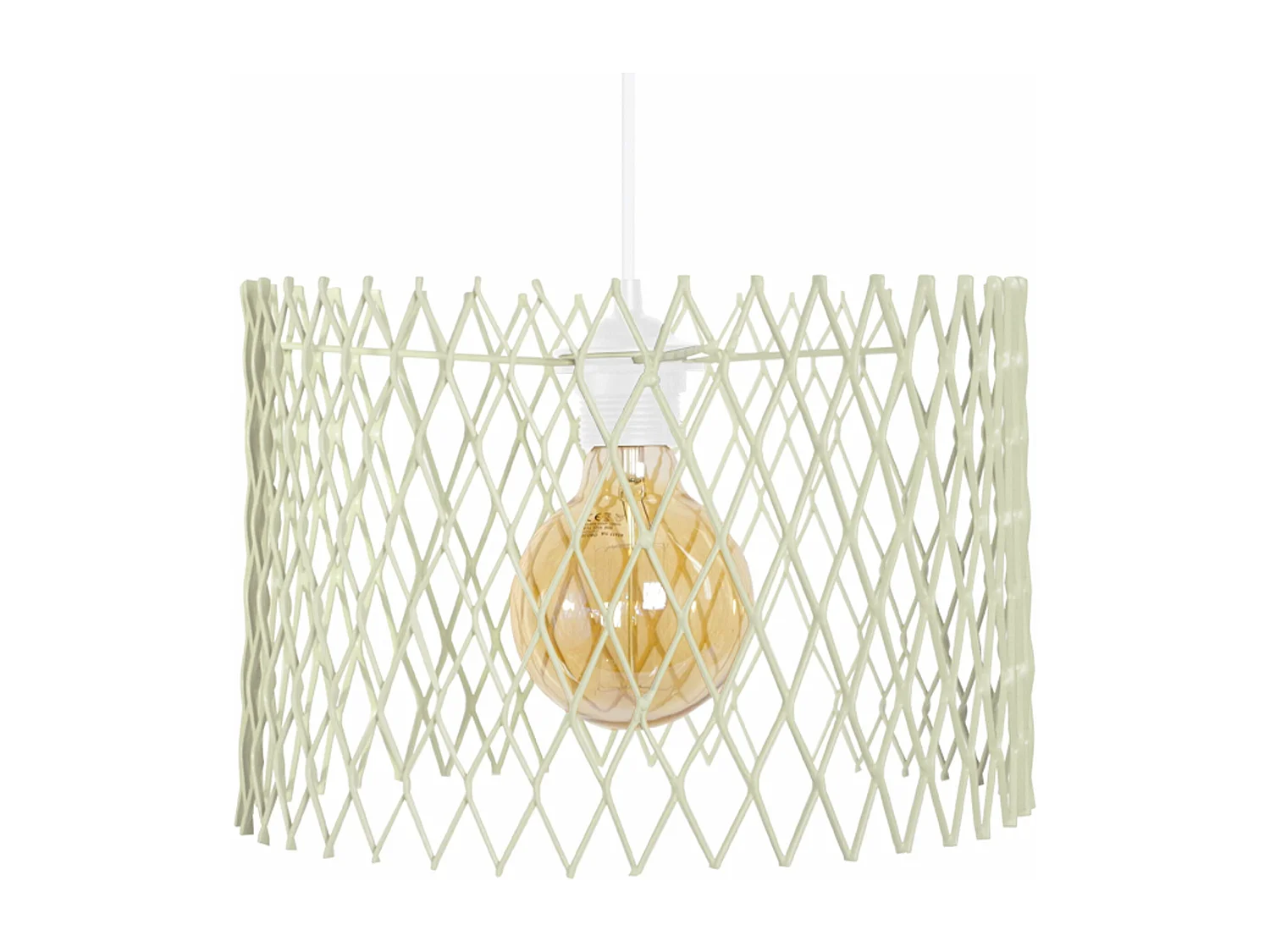 Suspensão TOSEL  ASTER metal cilindro Verde D19,5 x  H85  cm