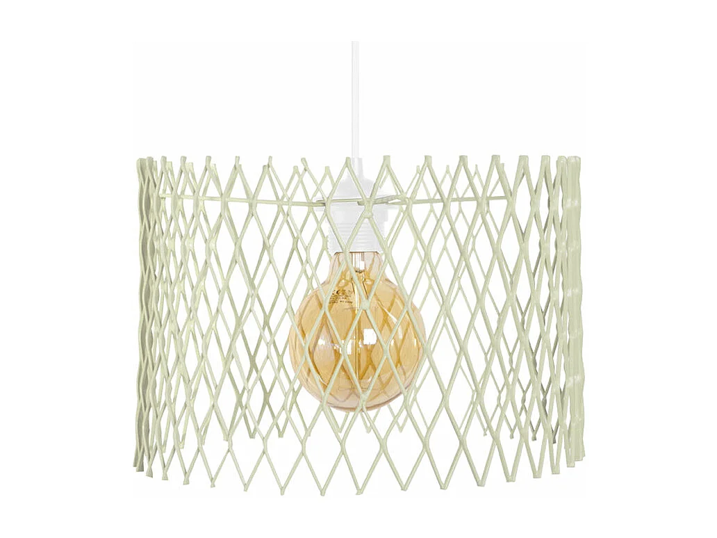 Suspensão TOSEL  ASTER metal cilindro Verde D30 x  H80  cm