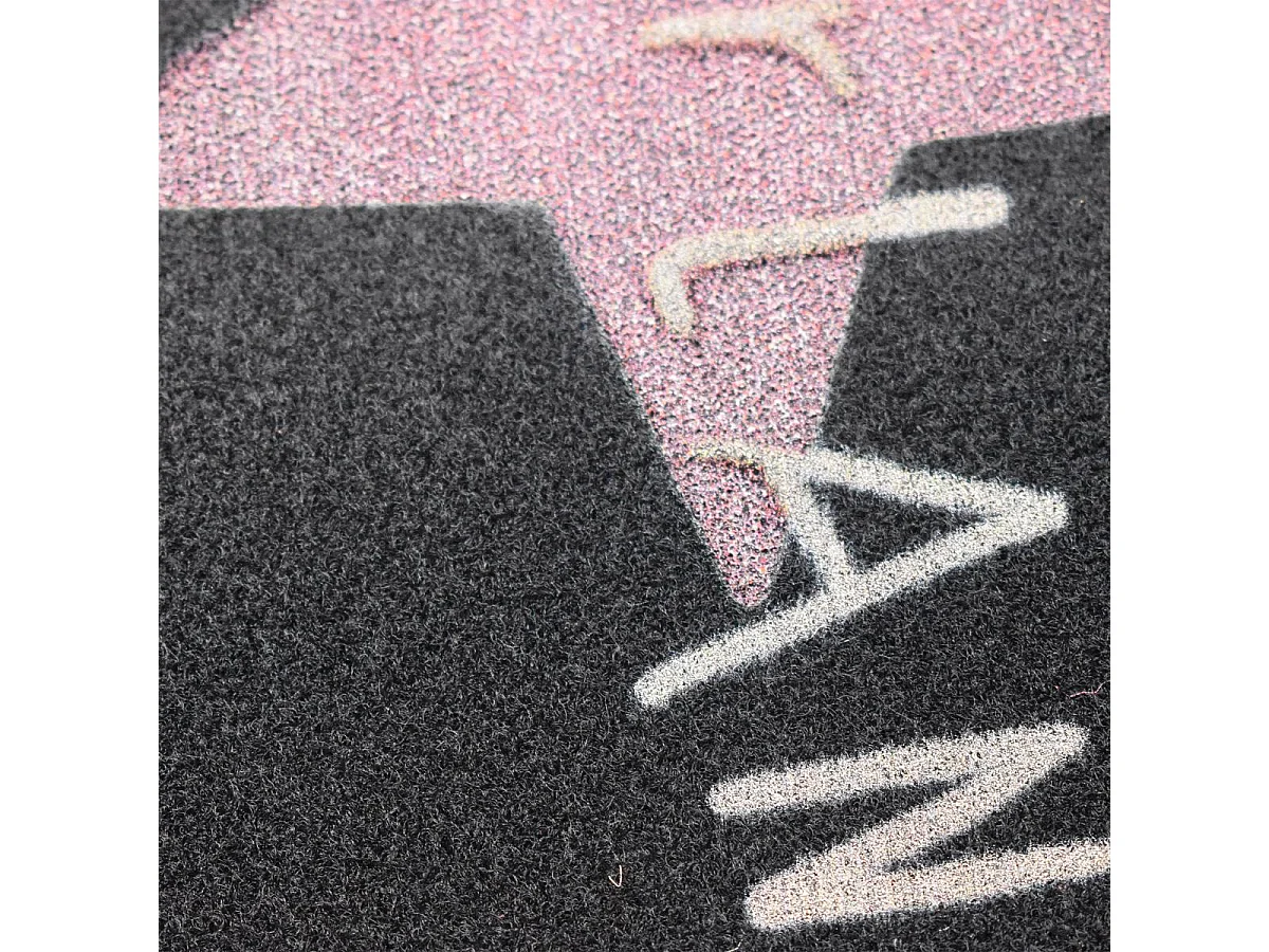 Paillasson 45x75 tissé motif géométrique RC ETOILE noir