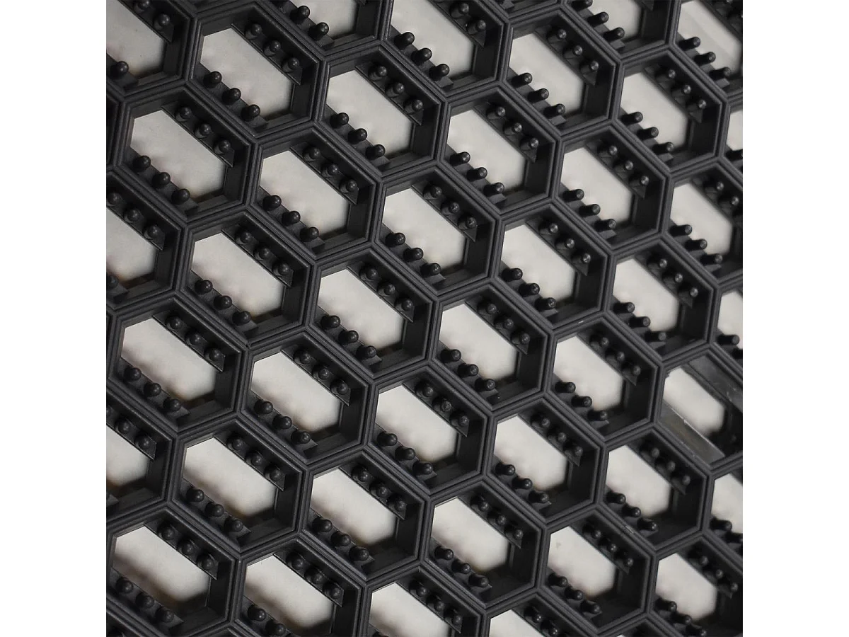 Paillasson 45x75 tissé en pvc motif géométrique VINYLE noir