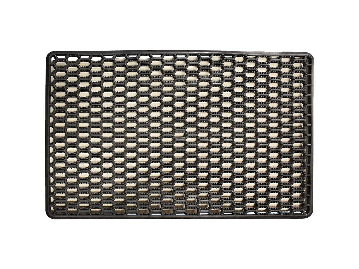 Paillasson 45x75 tissé en pvc motif géométrique VINYLE noir