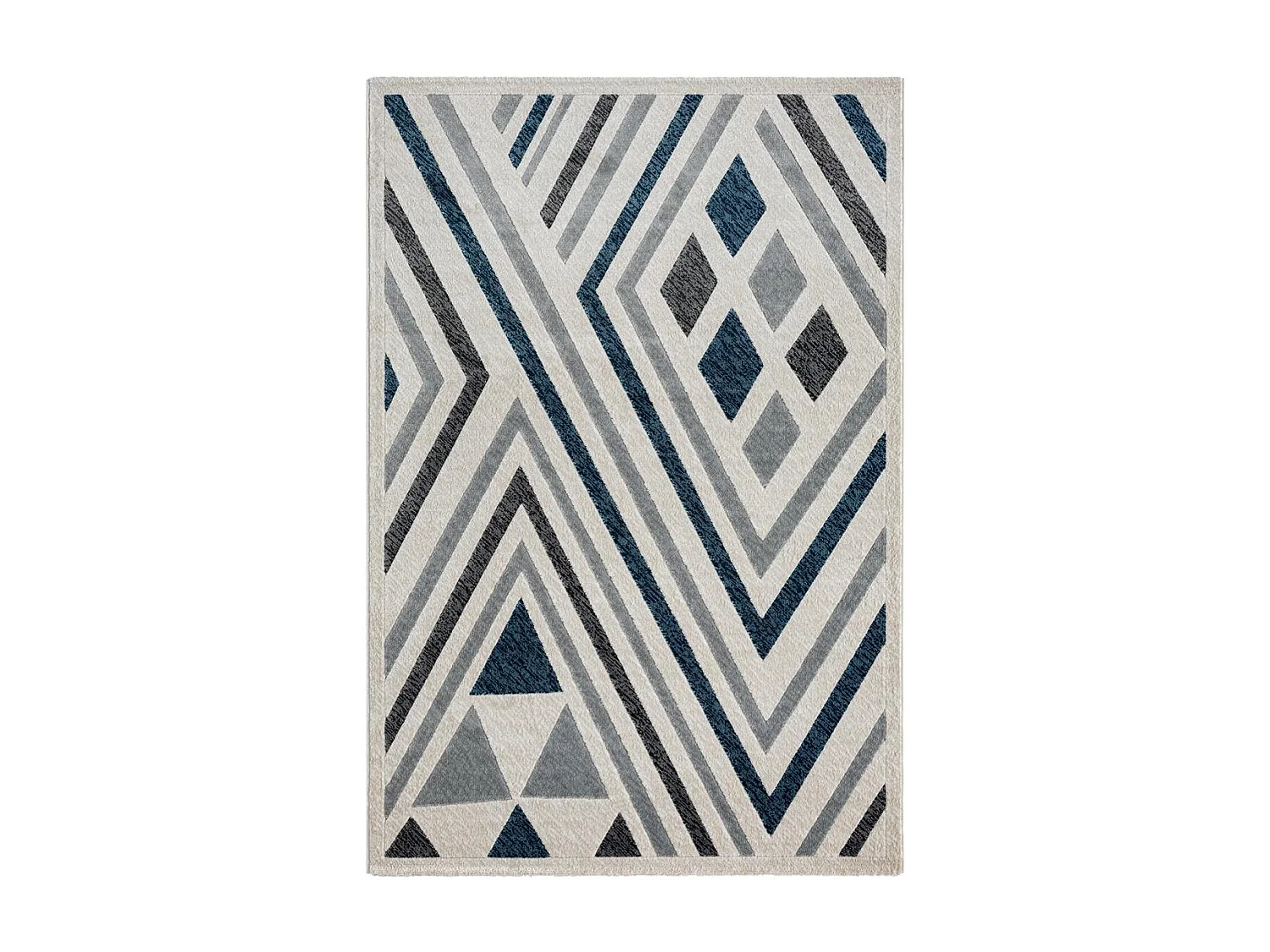 tapis chambre 120x160 tissé noir et gris rectangle motif ethnique SOLGA A