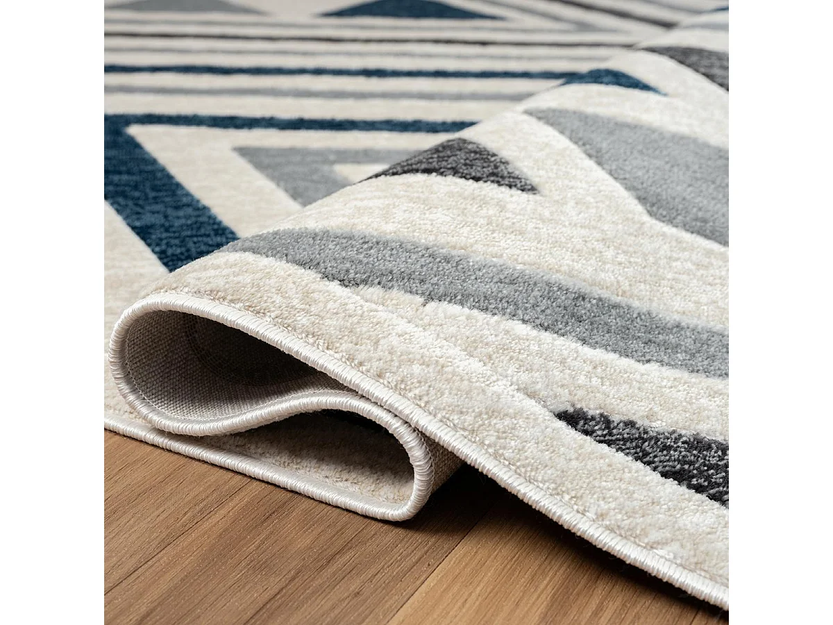 tapis chambre 120x160 tissé noir et gris rectangle motif ethnique SOLGA A