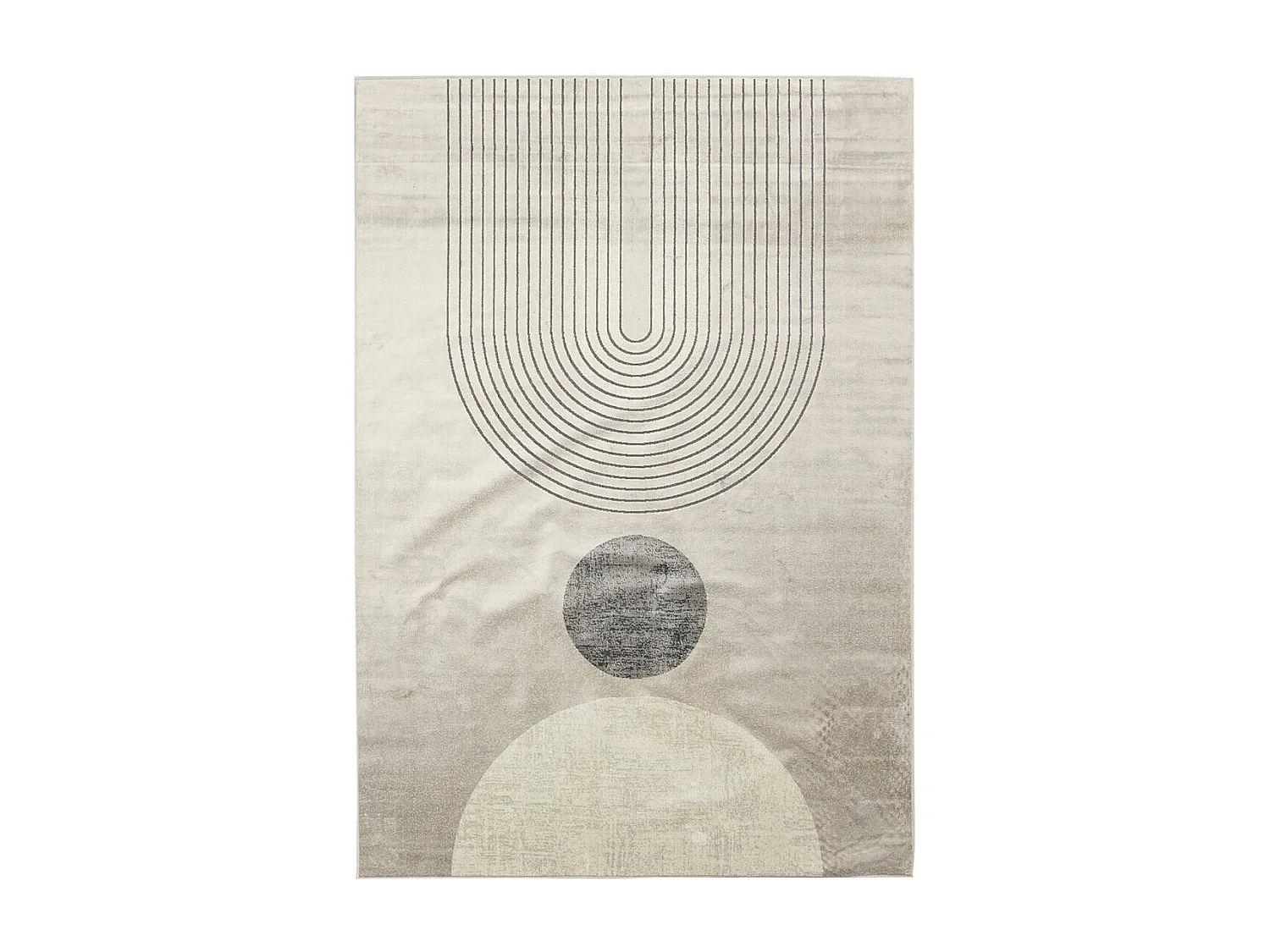 tapis chambre 120x160 tissé en viscose gris et beige rectangle motif géométrique