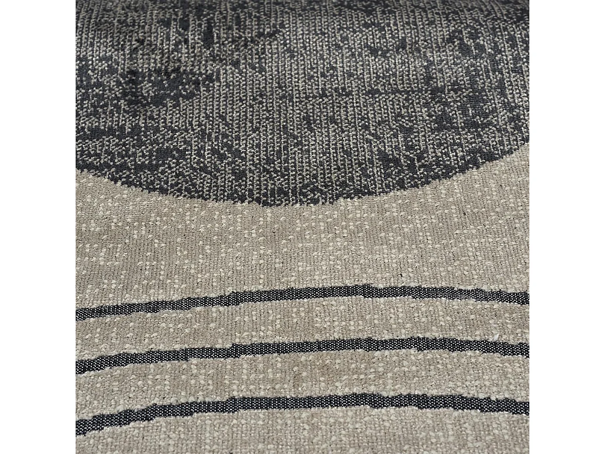 tapis chambre 120x160 tissé en viscose gris et beige rectangle motif géométrique