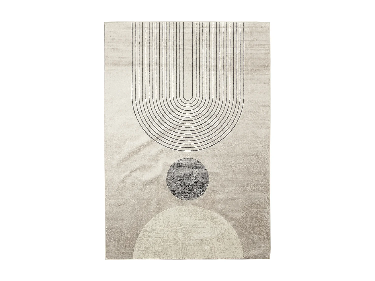 tapis chambre 120x160 tissé en viscose gris et beige rectangle motif géométrique