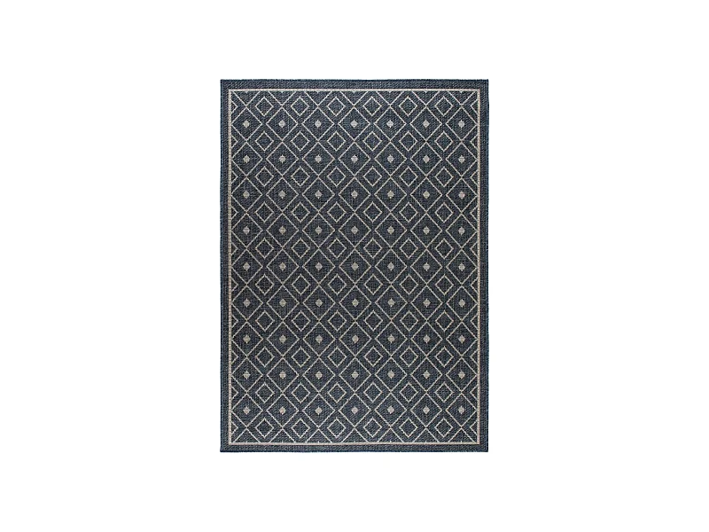 Tapis extérieur 120x170 tissé kilim bleu BABTA