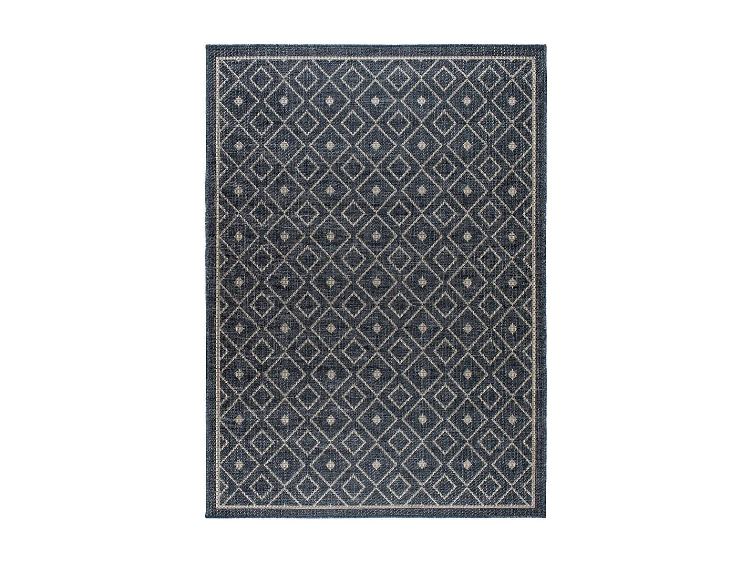 Tapis extérieur 120x170 tissé kilim bleu BABTA