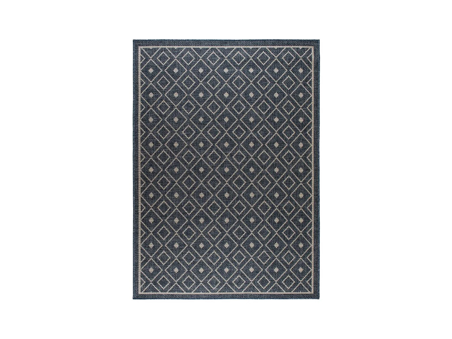 Tapis extérieur 120x170 tissé kilim bleu BABTA