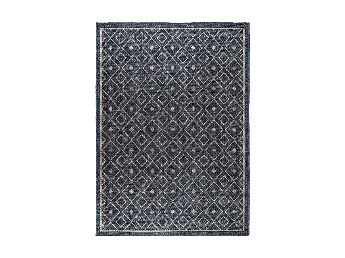 Tapis extérieur 120x170 tissé kilim bleu BABTA