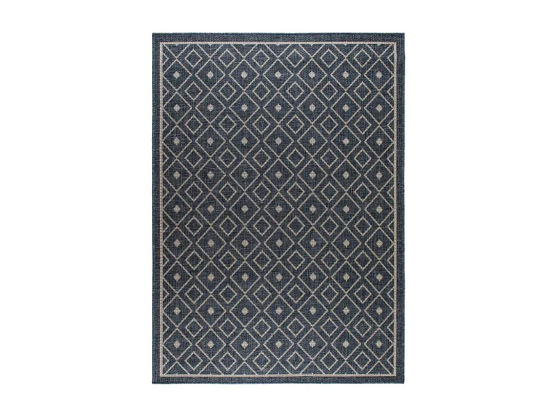 Tapis extérieur 120x170 tissé kilim bleu BABTA