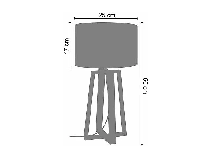 Pair de Lampes de chevet colonne bois  blanc,gris 50 cm.