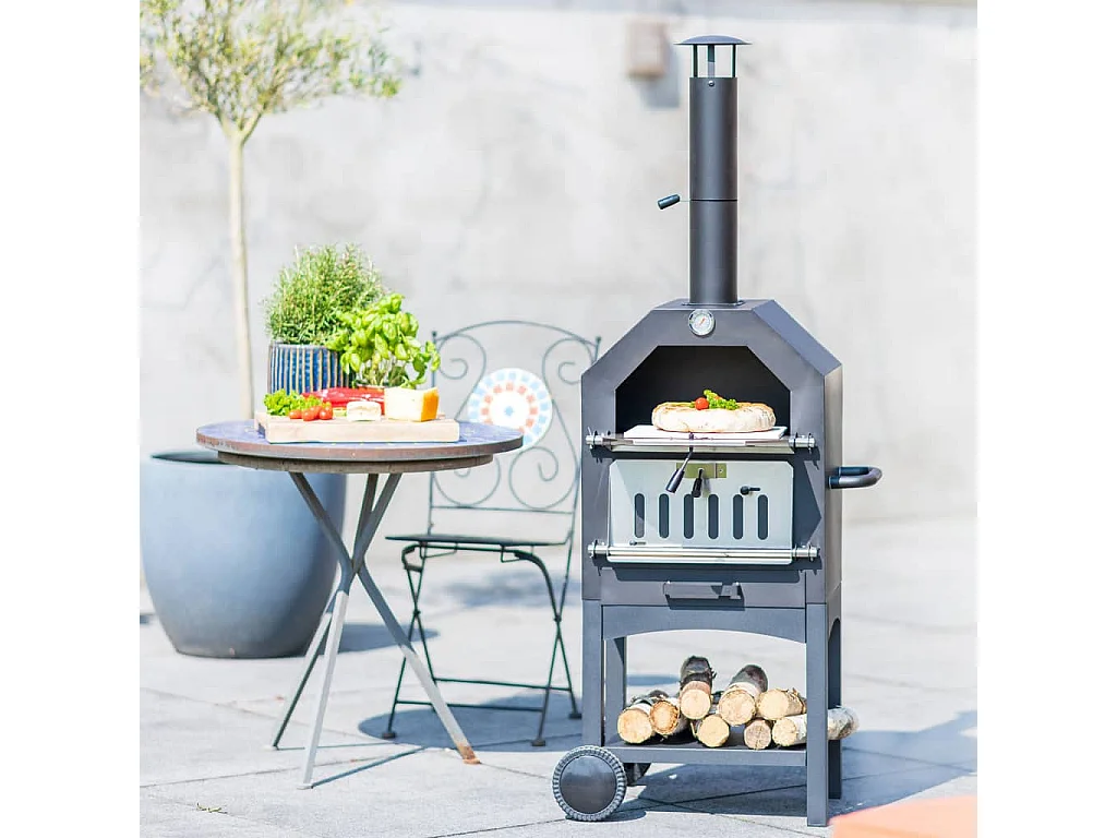 BBGRILL Four a pizza d'extérieur Lorenzo Noir LOR17